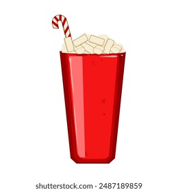 cocoa marshmallow cup cartoon. winter christmas, mug coffee, warm cute cocoa marshmallow cup sign. isolated symbol vector illustration