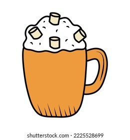 cocoa with marshmallow minimalist icon