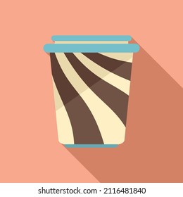 Cocoa milk cream icon flat vector. Chocolate paste. Hazelnut jar
