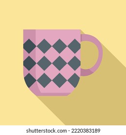 Cocoa mug icon flat vector. Hot mug. Ceramic tea cup