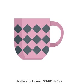 Cocoa mug icon flat vector. Hot mug. Ceramic tea cup isolated