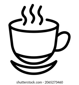 Cocoa mug icon. Outline cocoa mug vector icon for web design isolated on white background