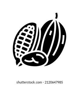 cocoa nut glyph icon vector. cocoa nut sign. isolated contour symbol black illustration