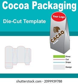 Cocoa Packaging Box with Die-Cut Template