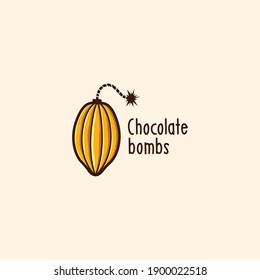 Cacao con bombas de ilustración vectorial. Ideas para el concepto de diseño de símbolos de símbolo de icono de la tienda de chocolate.