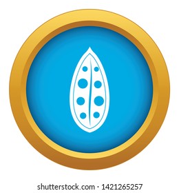 Cocoa pod icon blue vector isolated on white background for any design