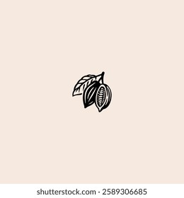 Cocoa pod isolated icon flat vector design.