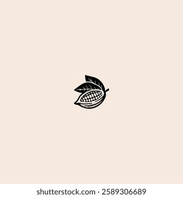 Cocoa pod isolated icon flat vector design.