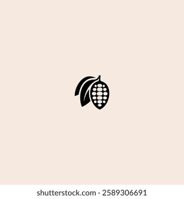 Cocoa pod isolated icon flat vector design.