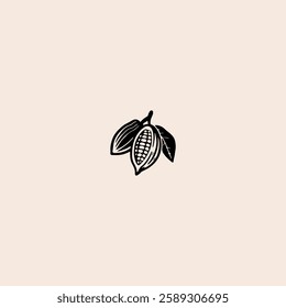 Cocoa pod isolated icon flat vector design.