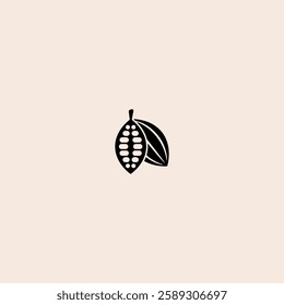 Cocoa pod isolated icon flat vector design.