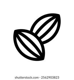 Cocoa pods. Editable stroke vector icon.