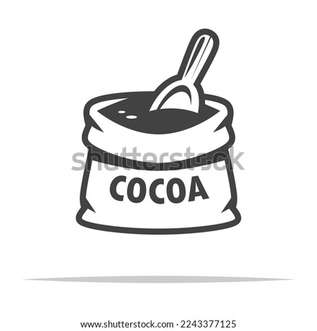 Cocoa powder icon transparent vector isolated