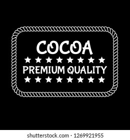 COCOA premium quality emblem, label, badge,sticker. premium quality package label. vintage stamp. designed for COCOA product