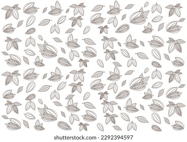 Cocoa Seamless Pattern Background. Vector Illustration.