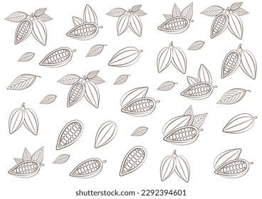 Cocoa Seamless Pattern Background. Vector Illustration.