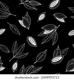 cocoa seamless pattern hand drawn doodle, vector.