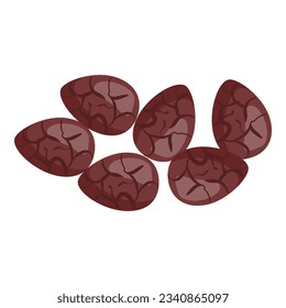 Cocoa seed icon cartoon vector. Plant flavor. Dark fruit