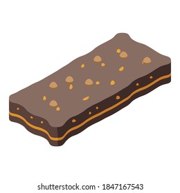 Cocoa snack bar icon. Isometric of cocoa snack bar vector icon for web design isolated on white background