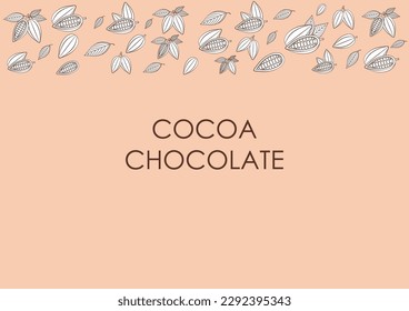 Cocoa template. Cocoa frame. Cocoa Seamless Pattern Background. Vector Illustration.