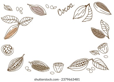 cocoa tree elements isolated on white background