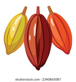Cocoa tree pod icon cartoon vector. Farm leaf. Cacao bean