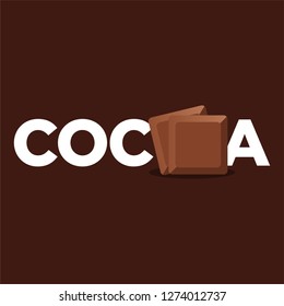Cocoa Typography with Chocolate Cube