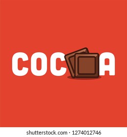 Cocoa Typography with Chocolate Cube