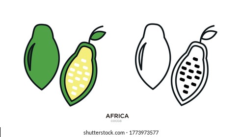Cocoa vector illustration lineal color and filled design
