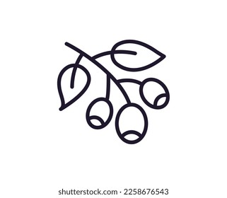 cocoa vector line icon. Premium quality logo for web sites, design, online shops, companies, books, advertisements. Black outline pictogram isolated on white background 