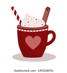 Cocoa with whipped cream and cinnamon