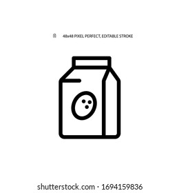 Cococnut milk simple line icon vector illustration. Editable stroke. 48x48 Pixel Perfect.