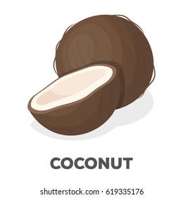 Coconat.Different kinds of nuts single icon in cartoon style vector symbol stock illustration.