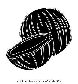 Coconat.Different kinds of nuts single icon in black style vector symbol stock illustration.