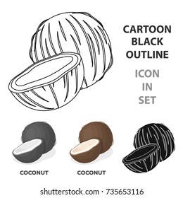 Coconat.Different kinds of nuts single icon in cartoon style vector symbol stock illustration.