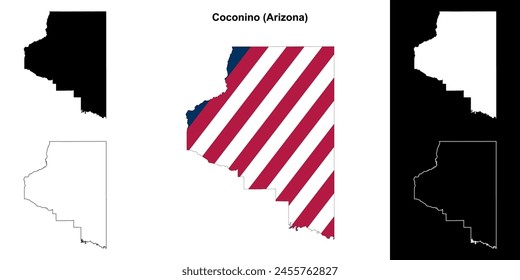 Condado de Coconino (Arizona) conjunto de mapas esquemáticos