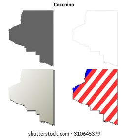 Coconino County (Arizona) Outline Map Set