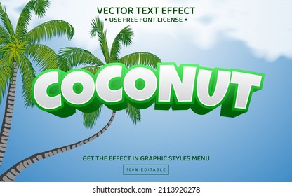 Coconut 3D editable text effect template