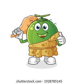 coconut ancient cartoon. cartoon mascot vector