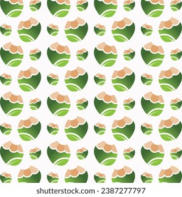 Ilustración de arte de coco patrón transparente colorido fondo vectorial