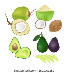 Coconut and Avocado Cut and Sliced