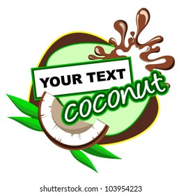 Coconut. Background for design of packing. Vector illustration.