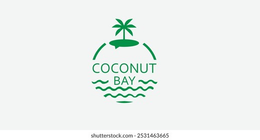 coconut bay logo fruit design illustration 