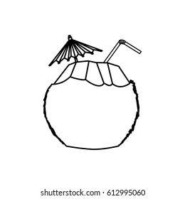 coconut beverage beach drink