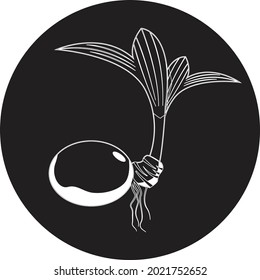 Kokosnuss-Bonsai-Logo-Design, coole Typografie auf weißem Hintergrund