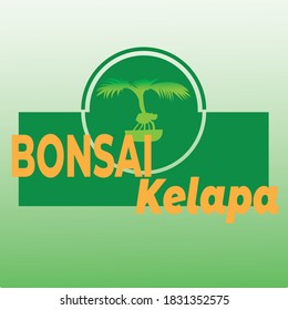 coconut bonsai logo on green gradation background