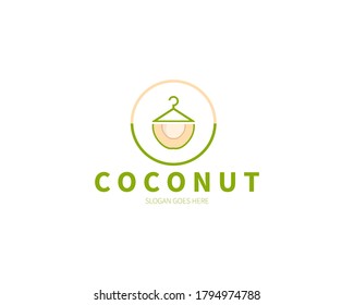 Coconut Boutique, Fashion, Salon, Beauty Logo Concept. Vector Design Illustration. Symbol and Icon Vector Template.