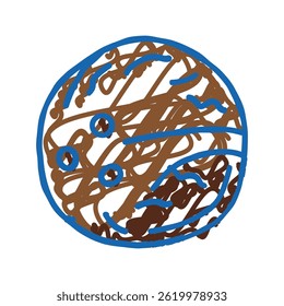 coconut brown doodle icon sketch vector. coconut brown sign. isolated symbol illustration