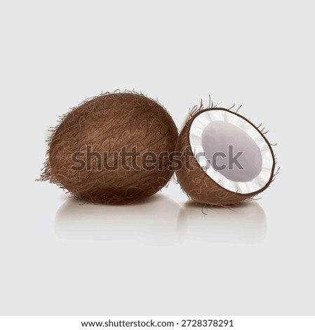 coconut, brown, fruit, milk, coco