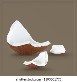 Coconut, coconut or coconut Brown Suitable for spa illustrations or other illustrations.